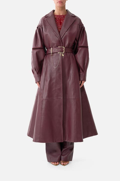 Leather Coat With Tucked Sleeves