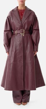 Camilla Leather Coat With Tucked Sleeves