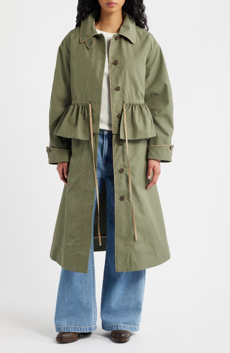 Damson Madder Myrtle Water Repellent Convertible Trench Coat, Main, color, Sage