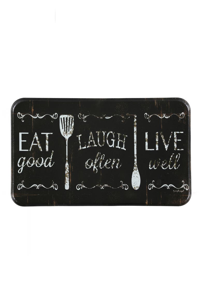Kitchen Floor Mat, Main, color, MULTI BLACK