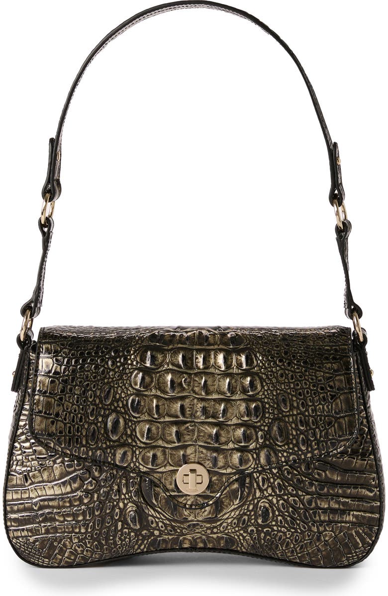Brahmin Nerida Croc Embossed Leather Shoulder Bag, Main, color,