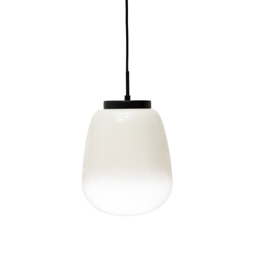 Storied Home Metal And Glass Pendant Lamp In Black