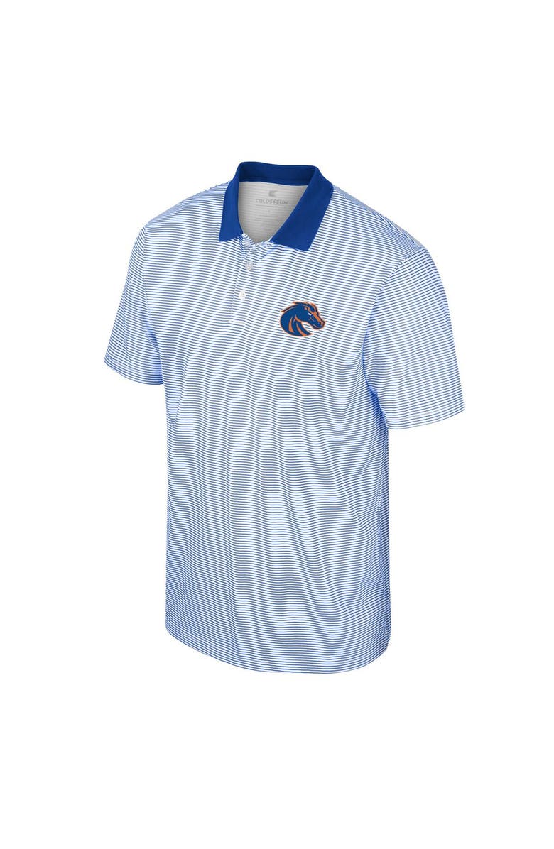 COLOSSEUM Men's Colosseum White/Royal Boise State Broncos Print Stripe Polo, Alternate, color, 