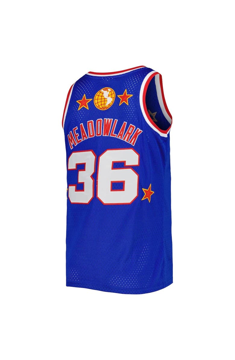 RINGS & CRWNS Men's Rings & Crwns Meadowlark Lemon Royal Harlem Globetrotters Swingman Jersey, Alternate, color, Royal