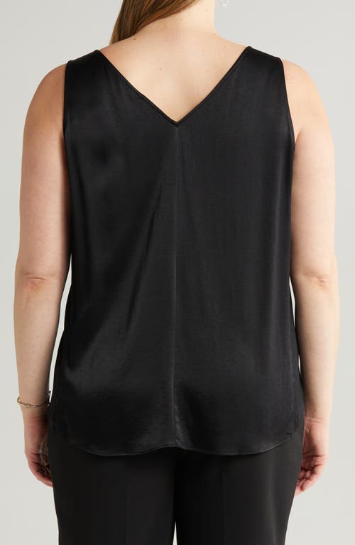 Nordstrom Sleeveless Satin Top In Black
