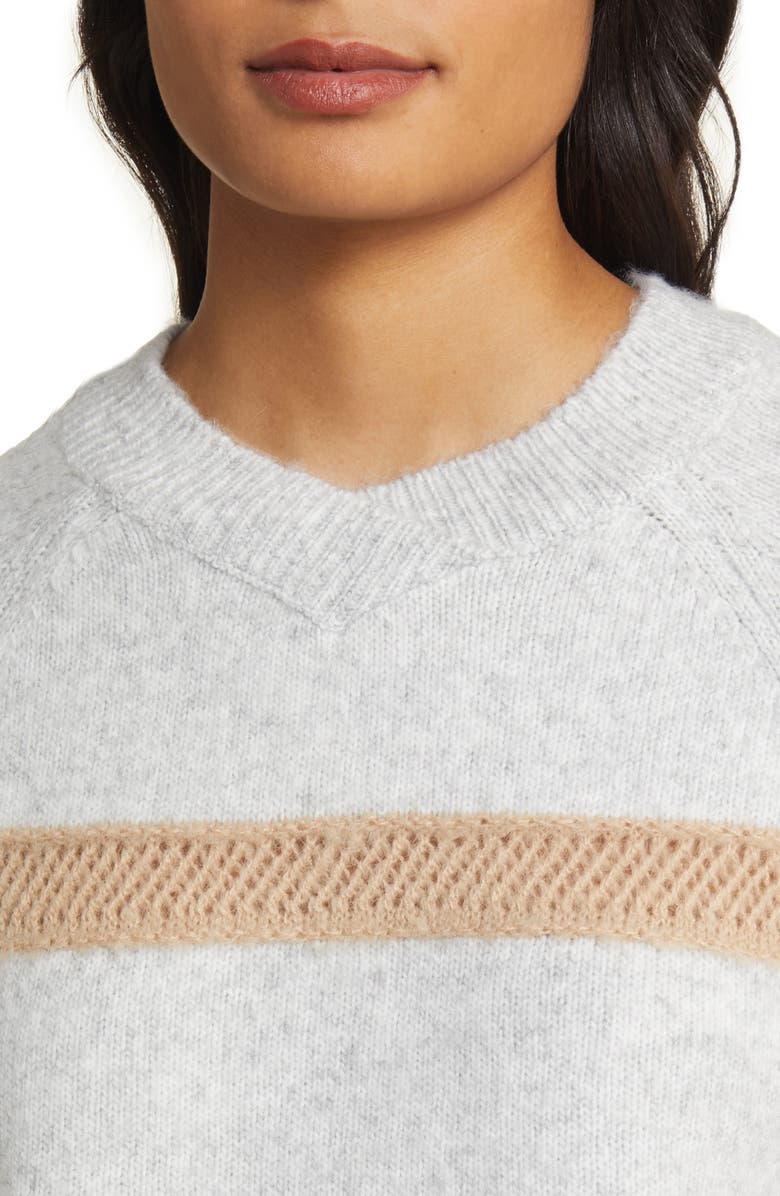 Wit & Wisdom Stripe V-Neck Sweater, Alternate, color, 