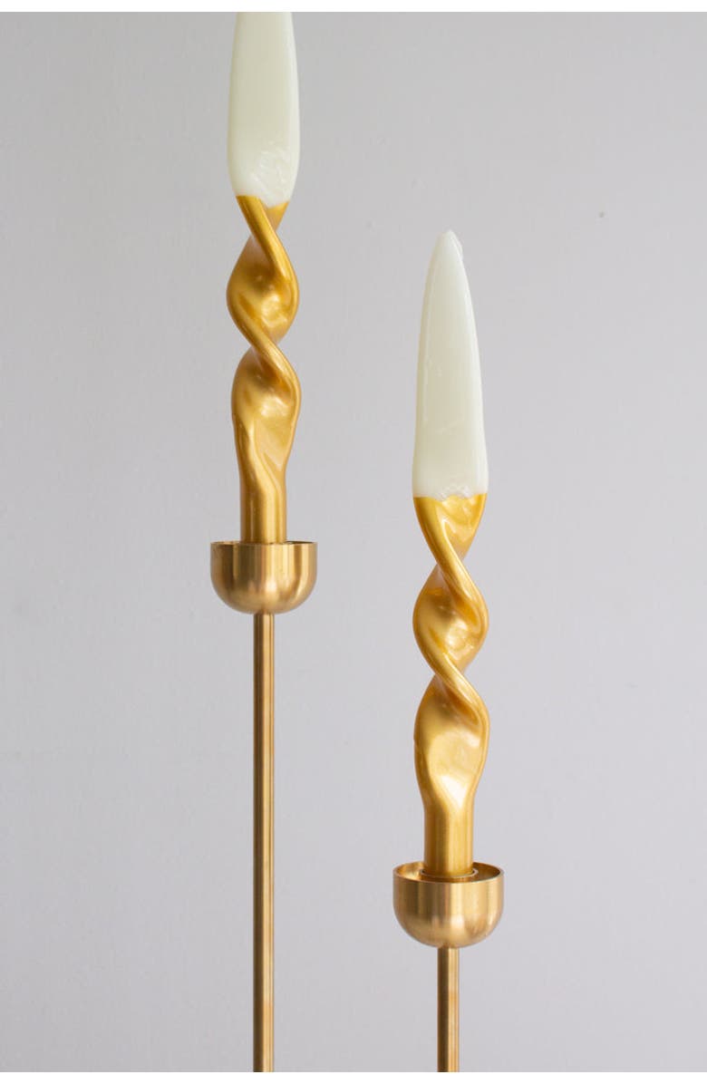THE PARMATILE SHOP Taper Candle Set, Alternate, color, Ivory/Gold