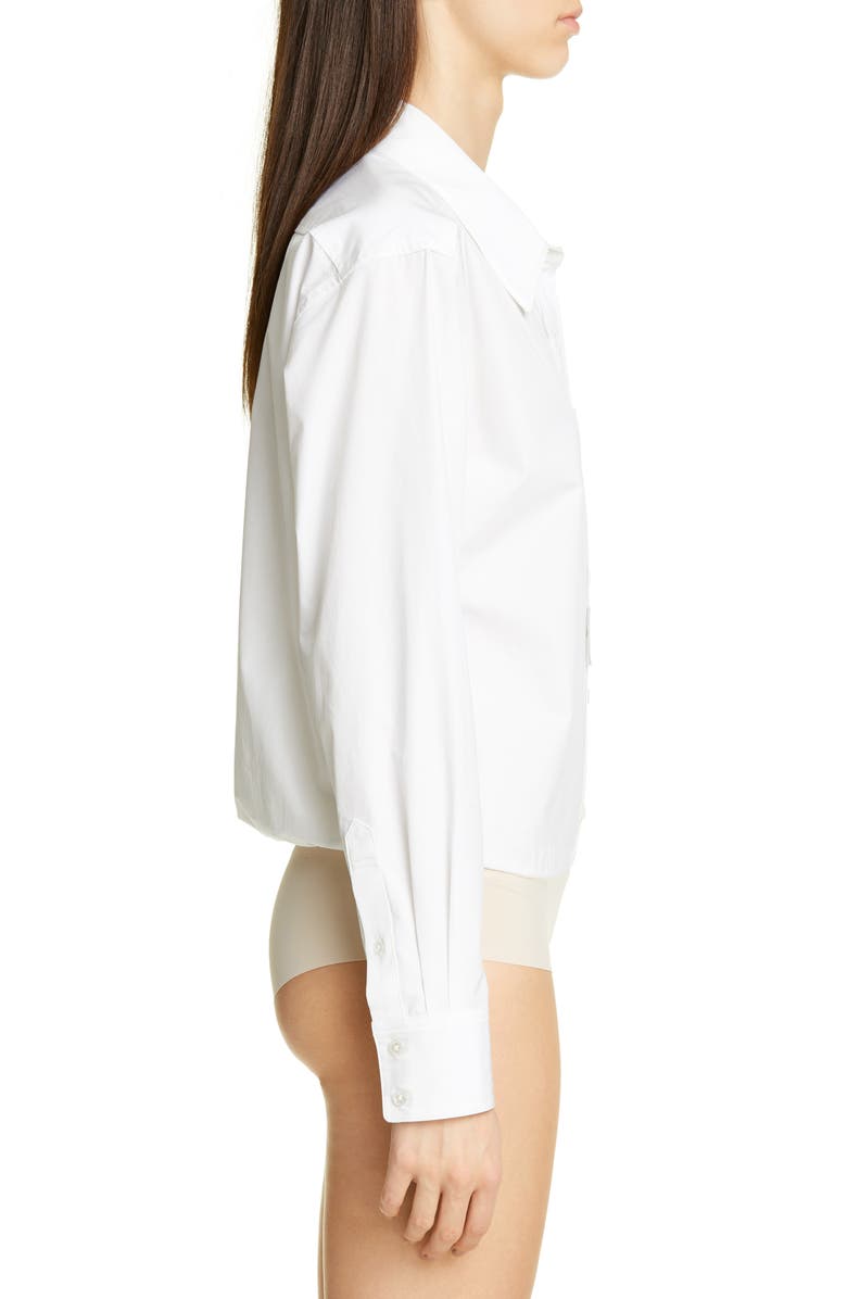 Alexander Wang Poplin Shirt Bodysuit, Alternate, color, 