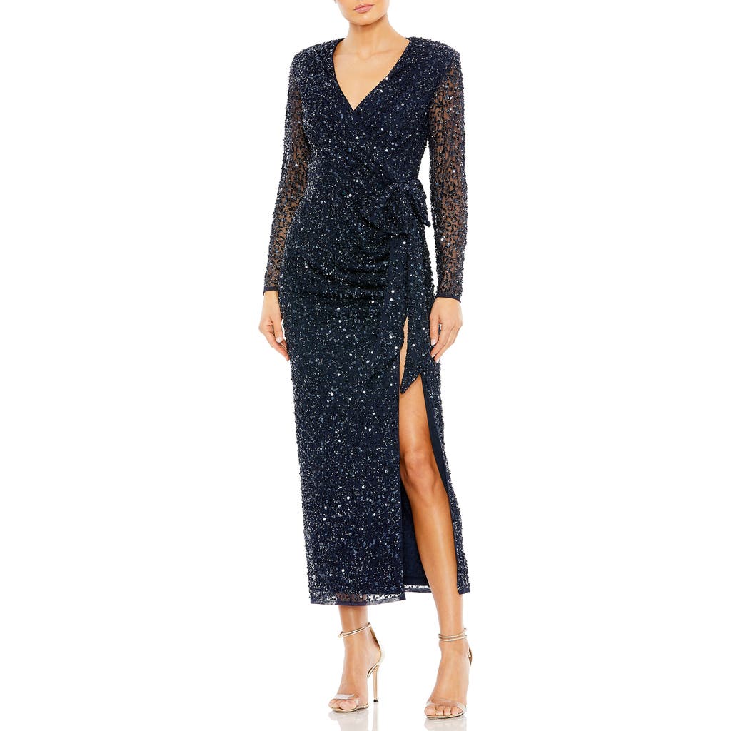 Mac Duggal Two Sleeve Dress In Midnight