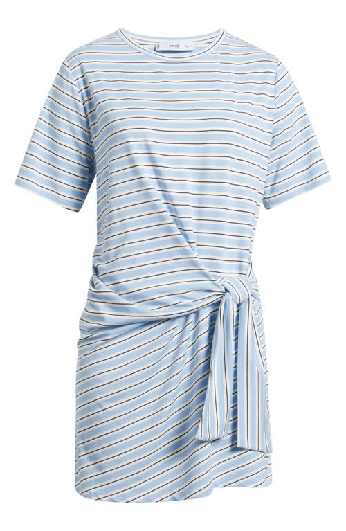 Mango Nudo Stripe Tie T-shirt Dress In Blue