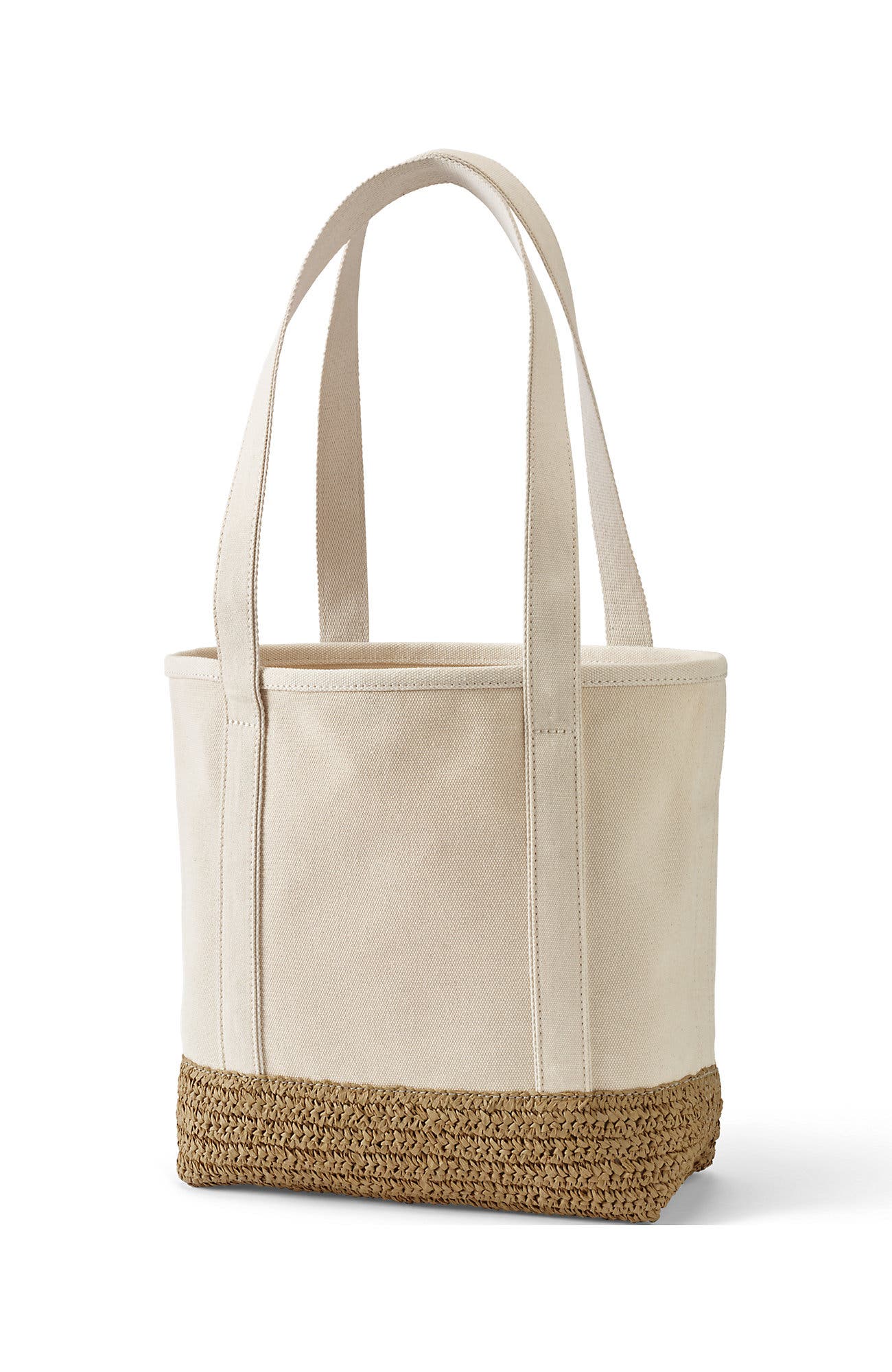 Lands' End Medium Print 5 Pocket Open Top Canvas Tote Bag, Alternate, color, 