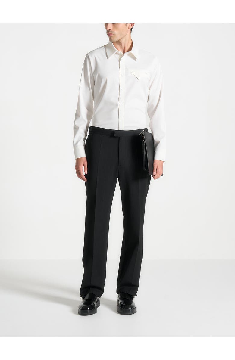 Manière De Voir Tom Slim Fit Tailored Stretch Dress Shirt, Main, color, Black