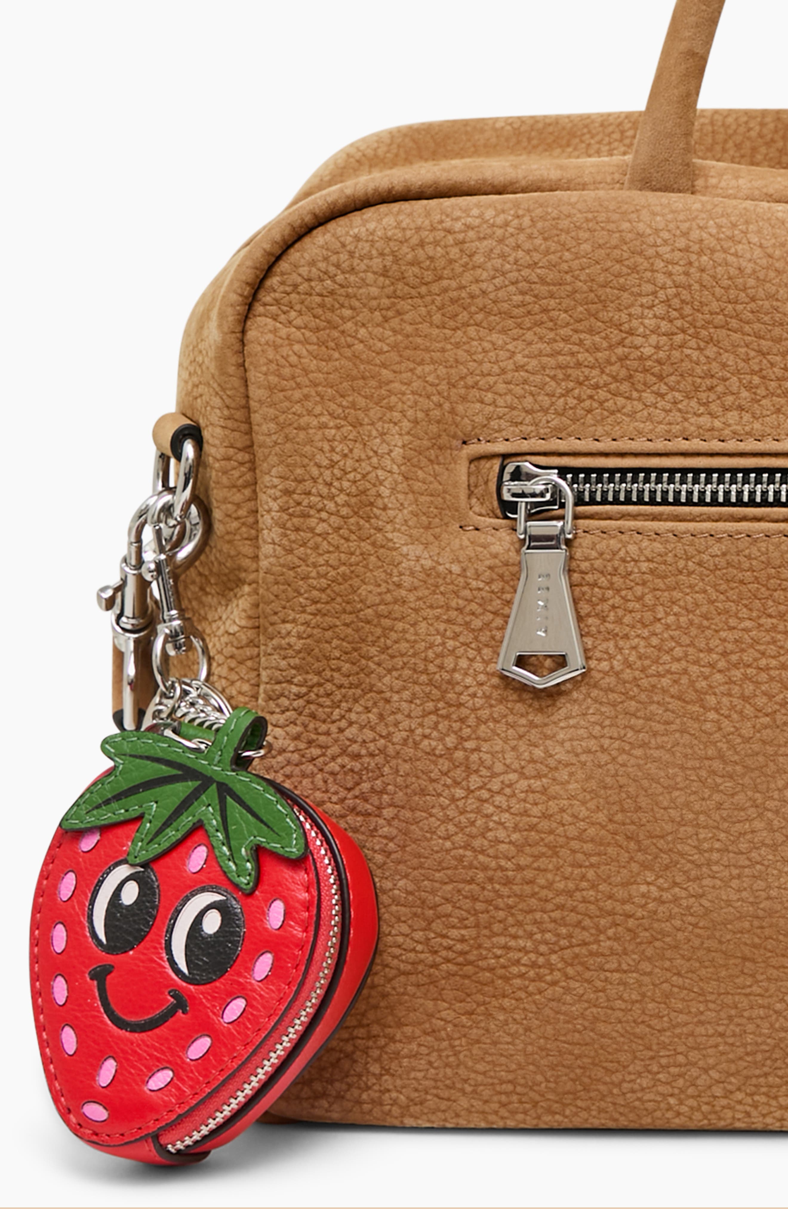 Aussie Strawberry Bag Charm, Alternate, color, RED