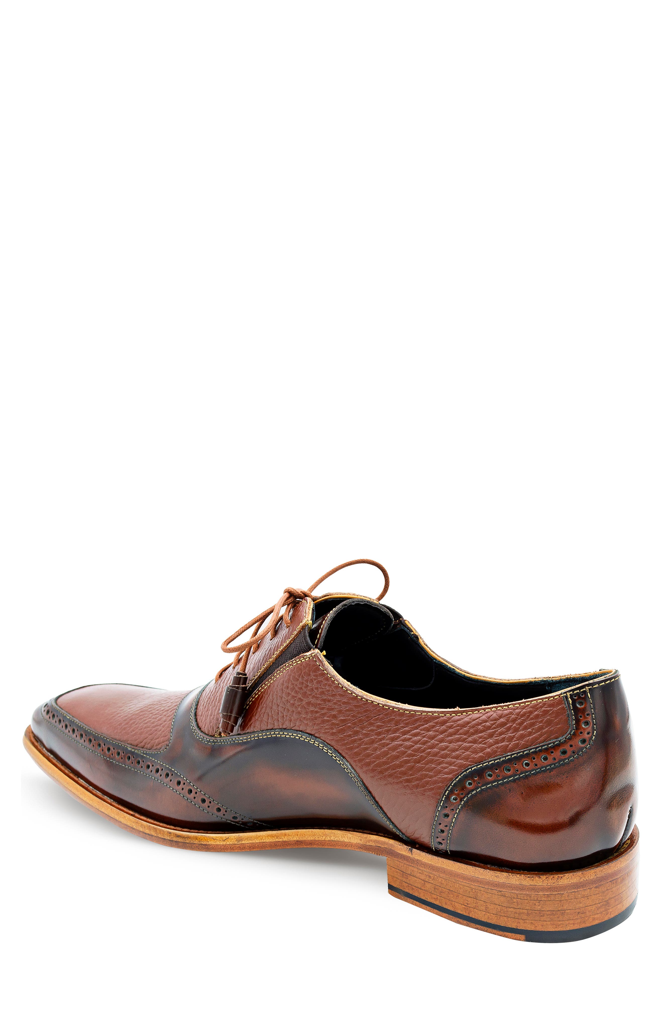 Mezlan Brogue Apron Toe Oxford, Alternate, color, Camel