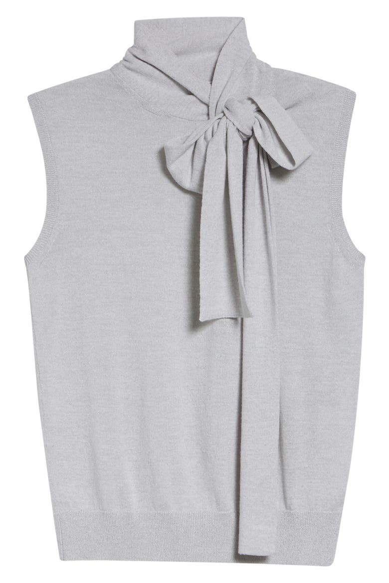 Sleeveless Sweater with Scarf, Alternate, color, 150 CREAM