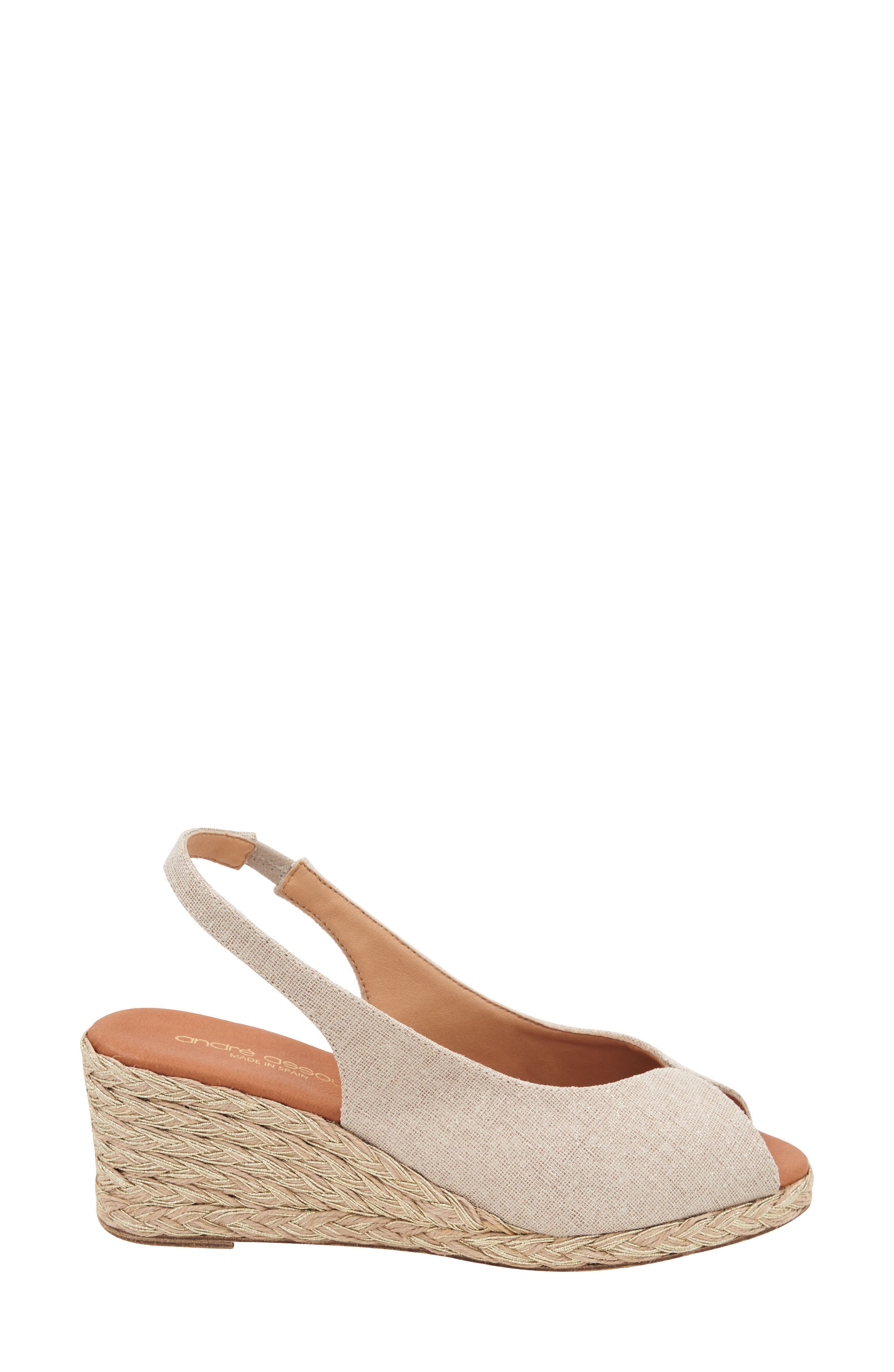 André Assous Audrey Espadrille Wedge Sandal, Alternate, color, Hemp Glitter Natural