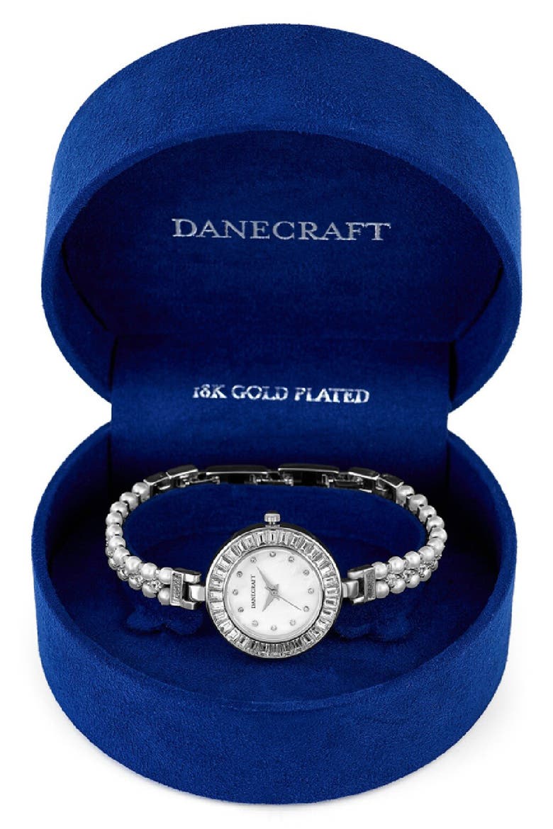 Mother-of-Pearl Quartz Bracelet Watch, 20mm, Alternate, color, SILVER