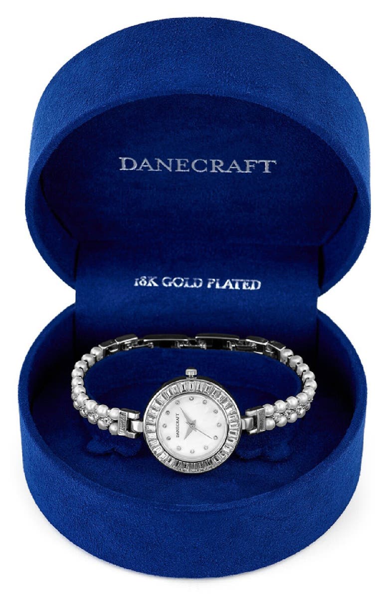 Danecraft Mother-of-Pearl Quartz Bracelet Watch, 20mm, Alternate, color, Silver