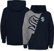 Outerstuff Youth Heather Gray/Deep Sea Blue Seattle Kraken Unrivaled Pullover Hoodie