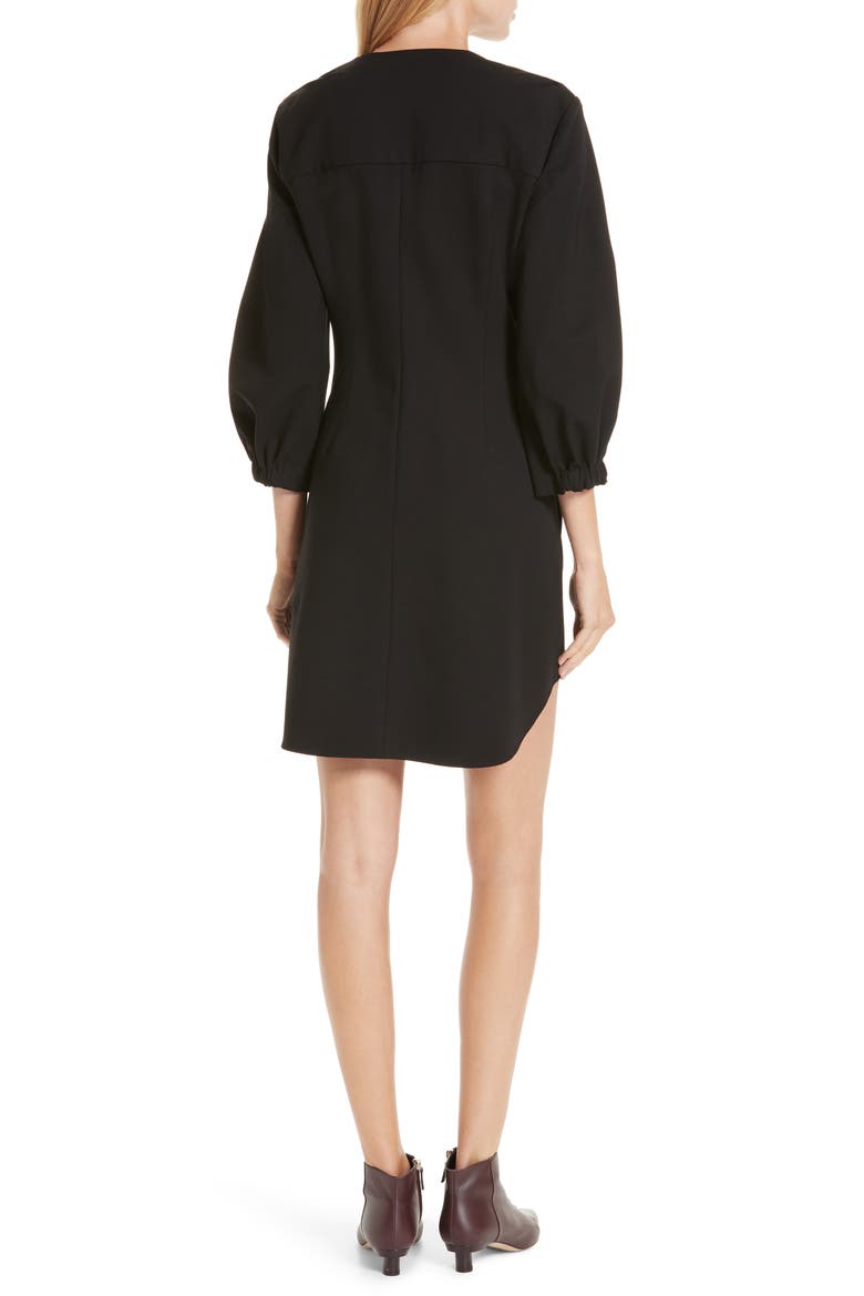 Asymmetrical Shirtdress, Alternate, color, BLACK