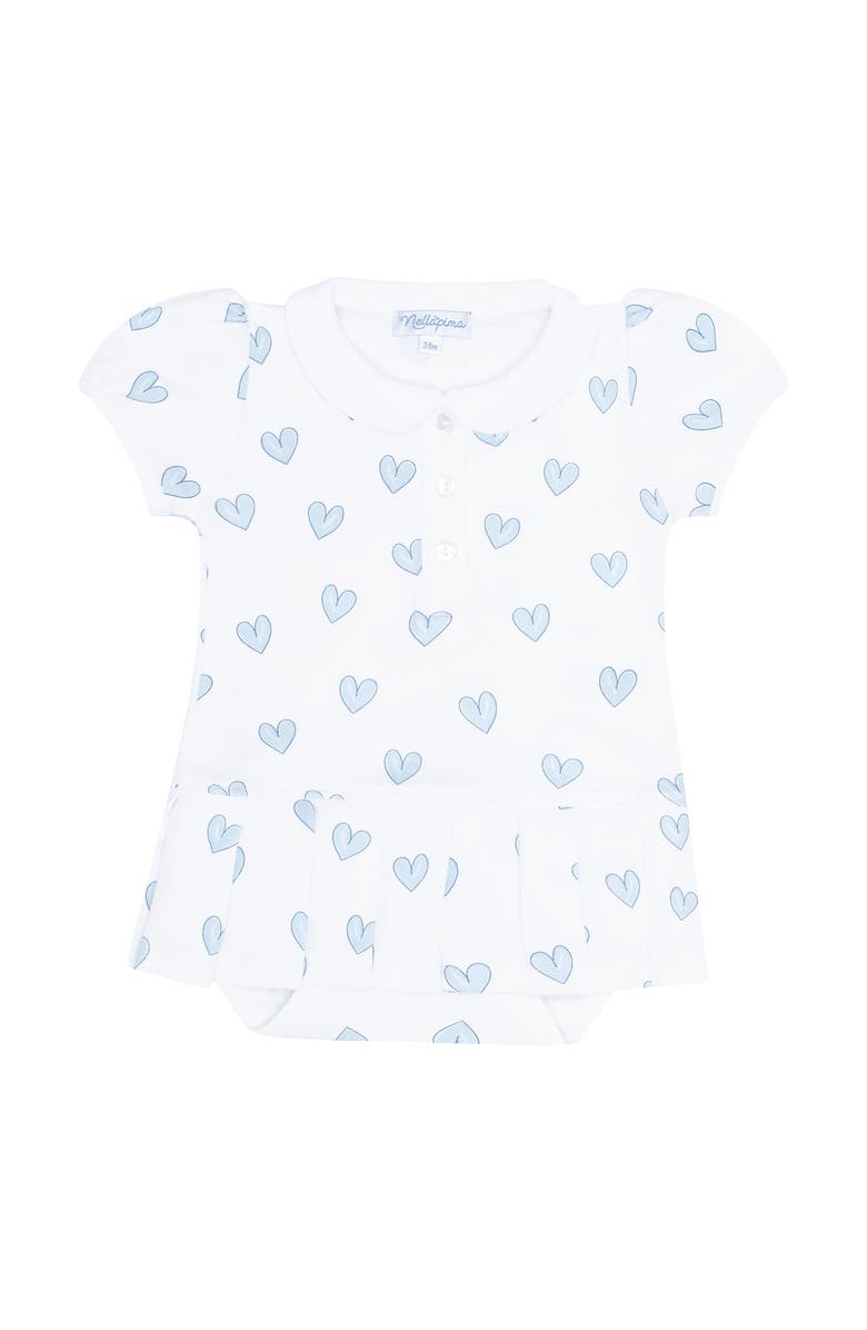 Nellapima Blue Heart Print bodysuit Dress - Baby, Main, color, Blue