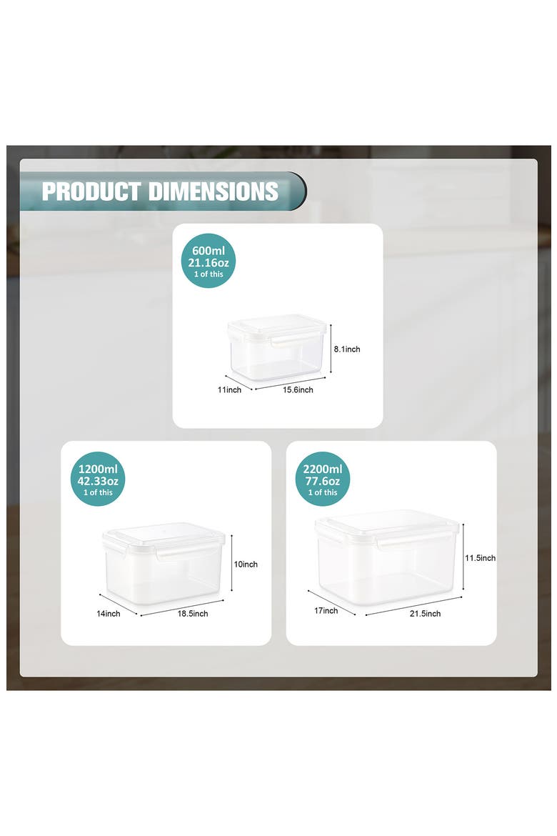Set of 3 Round Nesting Food Storage Containers, Alternate, color, NO COLOR