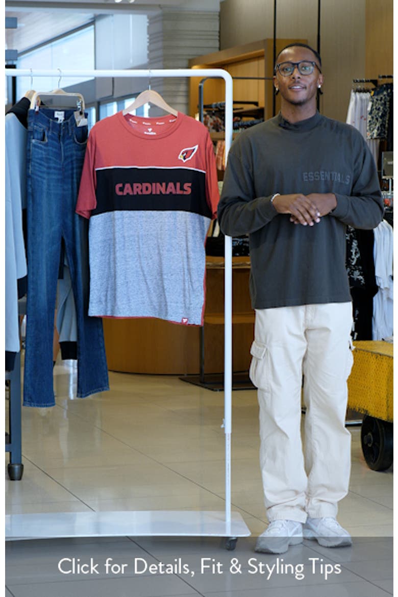 Men's Fanatics Branded Cardinal/Heathered Gray Arizona Cardinals Colorblock T-Shirt video