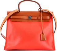 Pre-Owned Hermes Herbag Zip Berline Vache Canvas and Leather 31