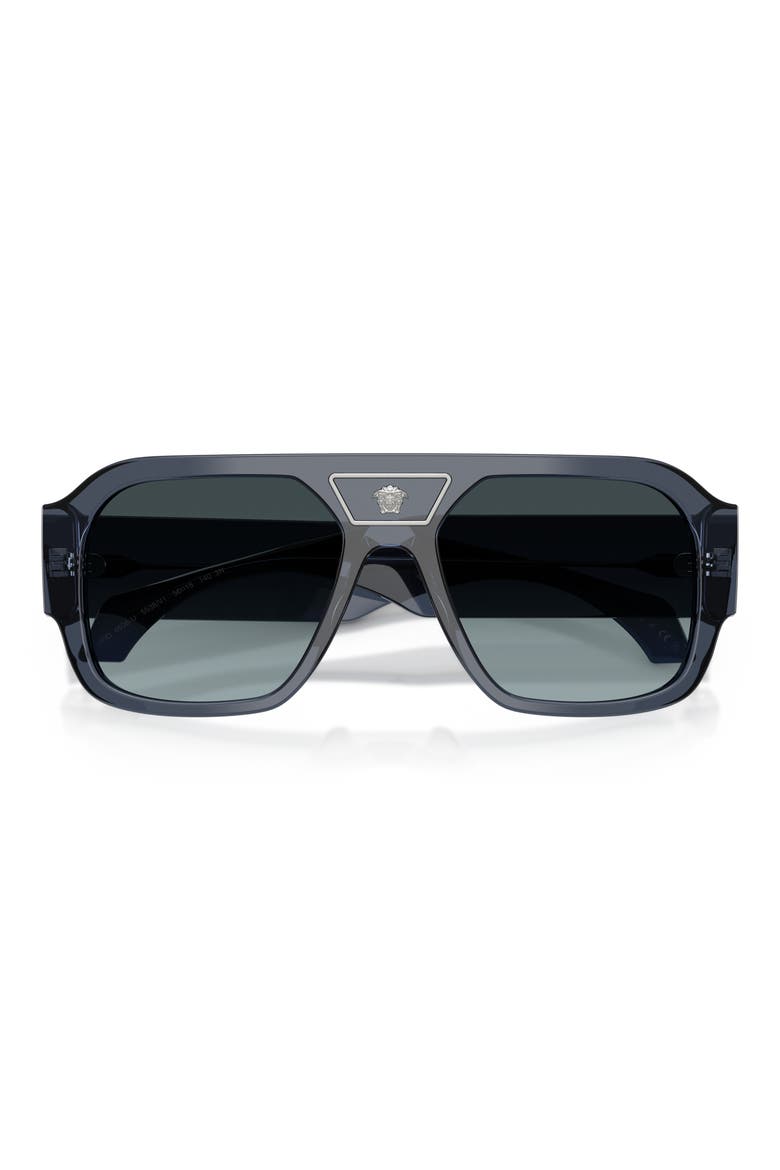 56mm Square Sunglasses, Alternate, color, DARK BLUE / BLUE GRADIENT GREY