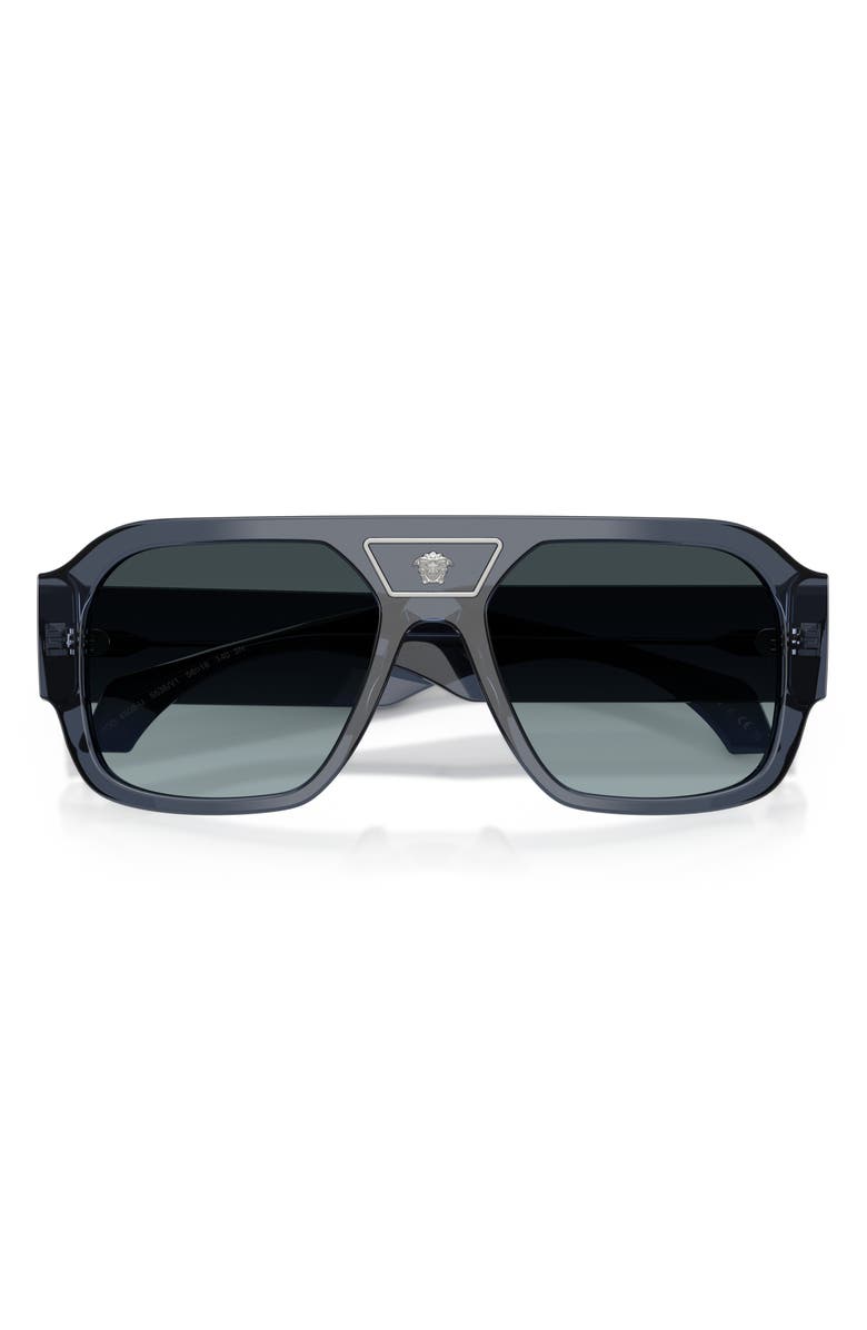 Versace 56mm Square Sunglasses, Alternate, color, Dark Blue / Blue Gradient Grey