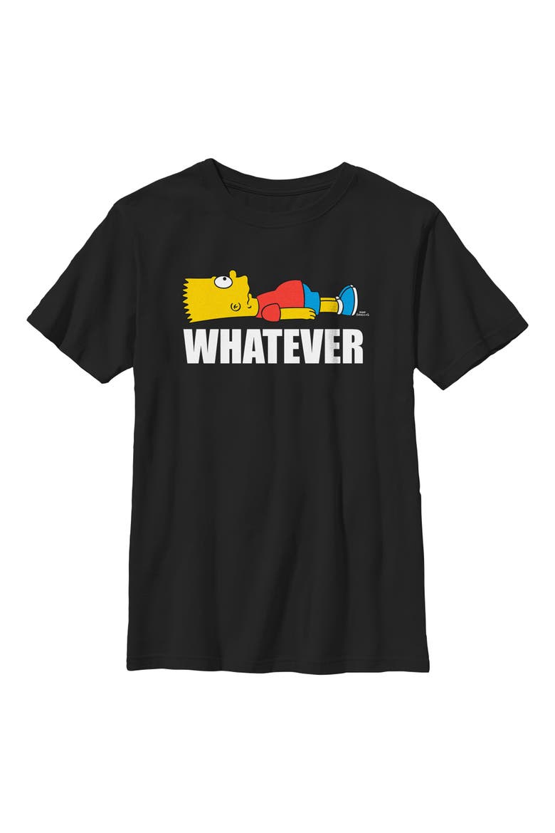 Boy's The Simpsons Bart Whatever  Graphic T-Shirt, Main, color, Black