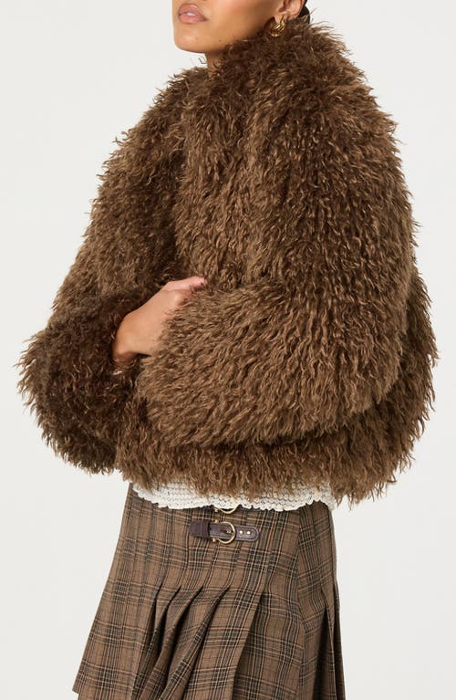 Astr The Label Kamrath Faux Fur Jacket In Brown