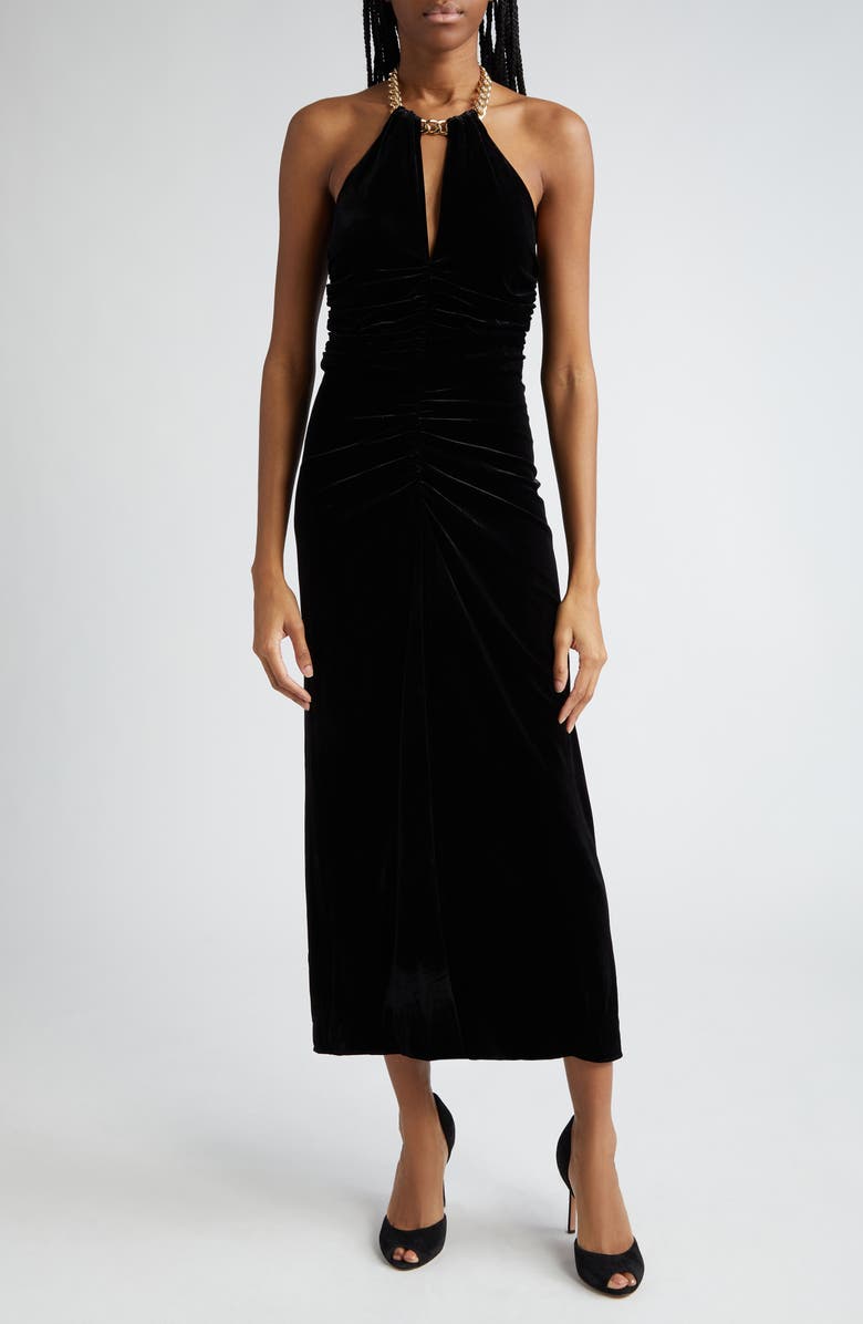 Veronica Beard Josette Halter Dress, Main, color, Black