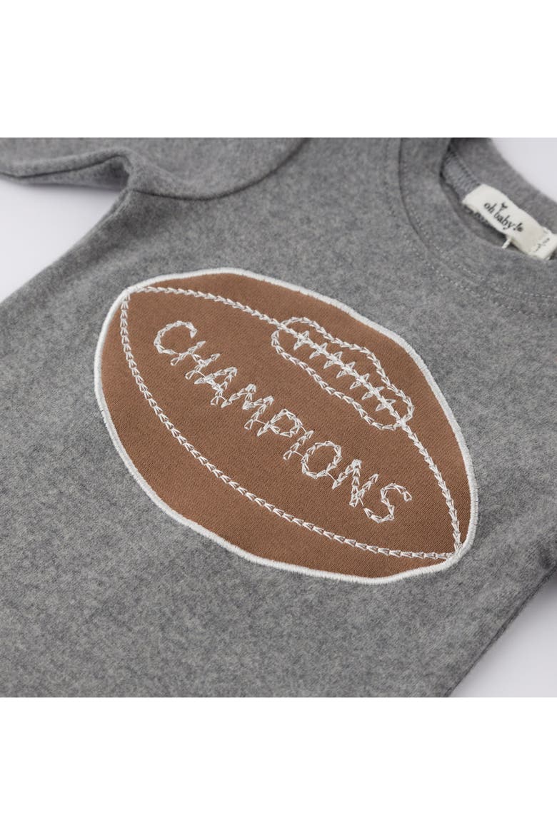 Football Patch Long Sleeve Two Piece Set, Alternate, color, Coal