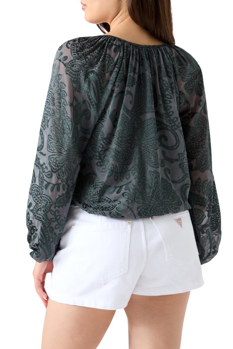 Avery Burnout Velvet Top, Alternate, color, GREEN