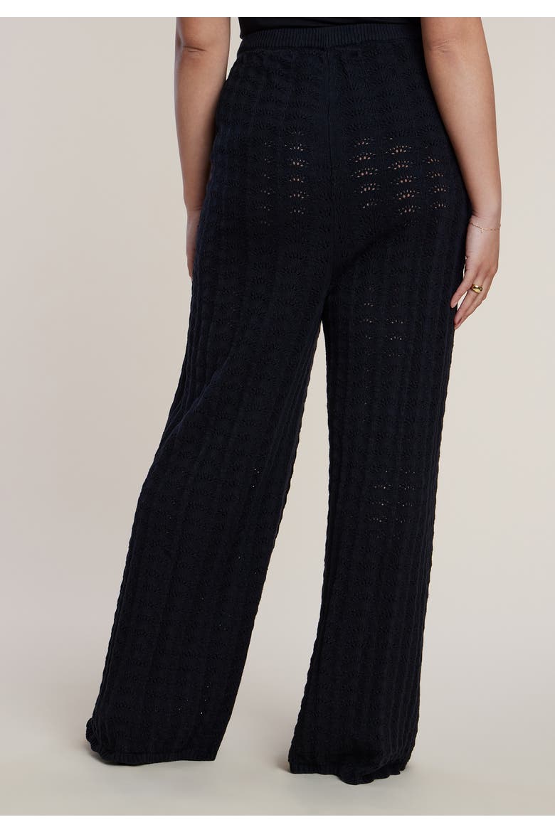 Pointelle Stitch Sweater Pant, Alternate, color, BLACK ONYX