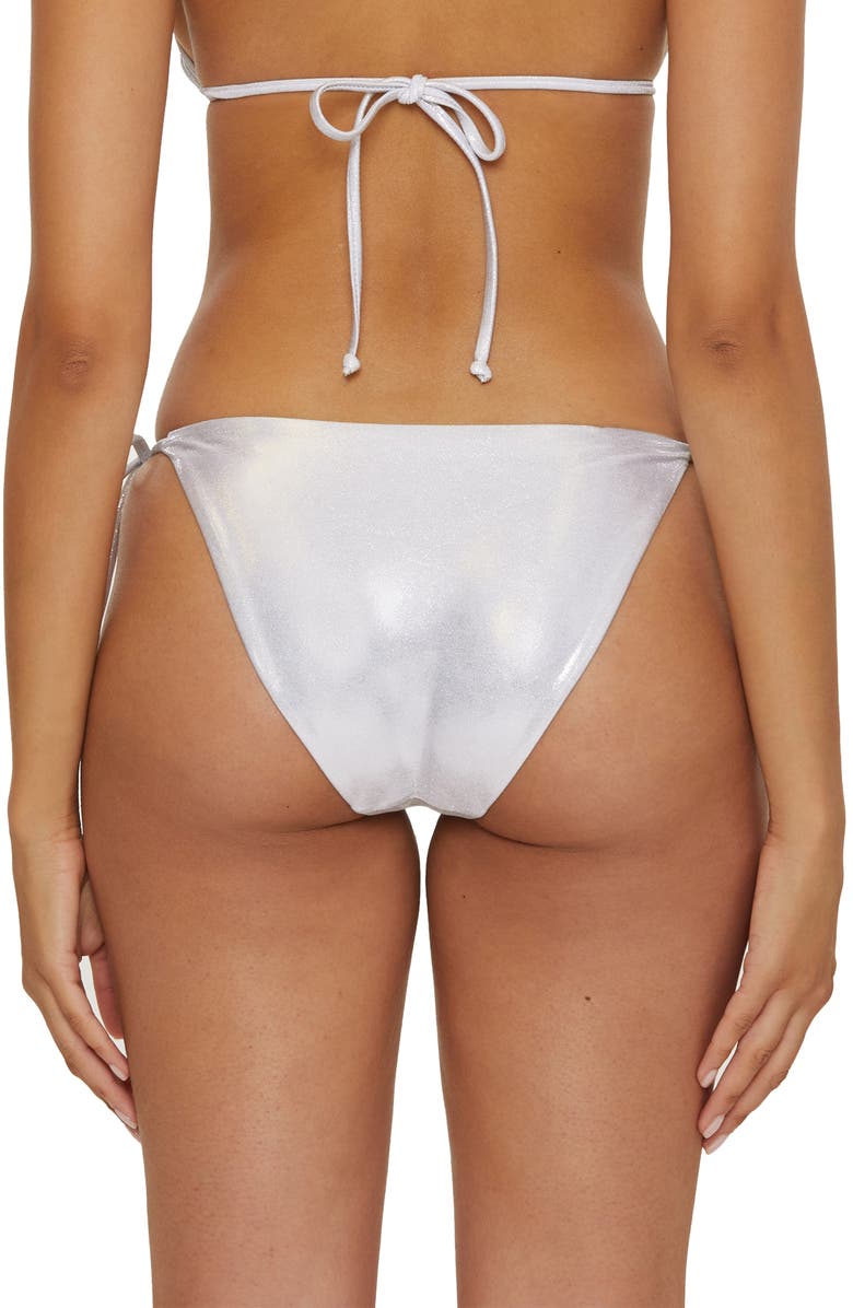 Becca Liquid Metal Side Tie Bikini Bottoms, Alternate, color, White