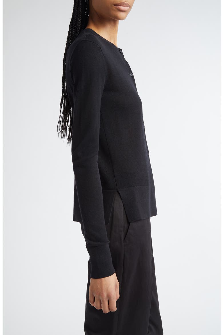 Fine Knit Cardigan, Alternate, color, BLACK