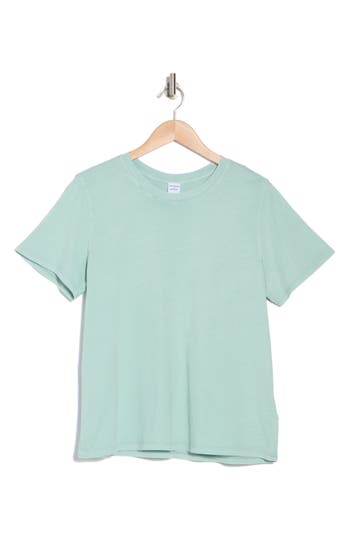 Shop Melrose And Market Washed Cotton Crewneck T-shirt In Teal Tide