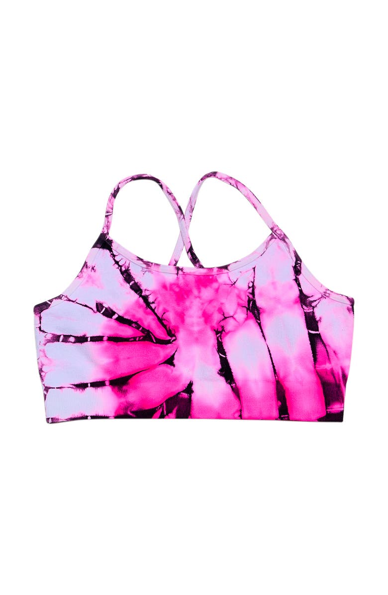 Malibu Sugar Swirl tie dye bra cami -Little Kids, Alternate, color, Tie Dye (Pink Black White)