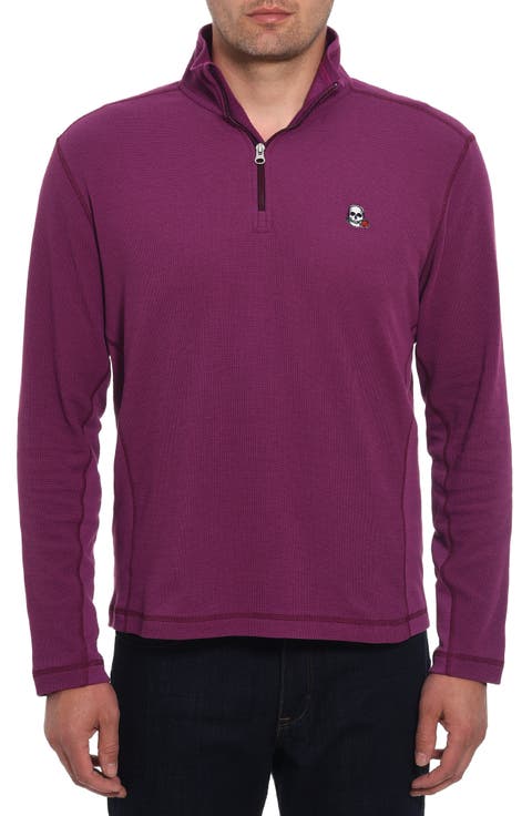 Polaris Embroidered Skull Quarter Zip Pullover