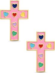 Lily Nily Kids' Cross Enamel Stud Earrings