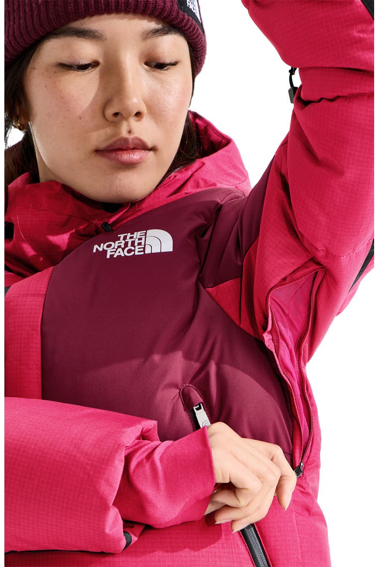 Cold Spell Crop Down Jacket, Alternate, color, LALI GURAN/ BURGUNDY CRUSH