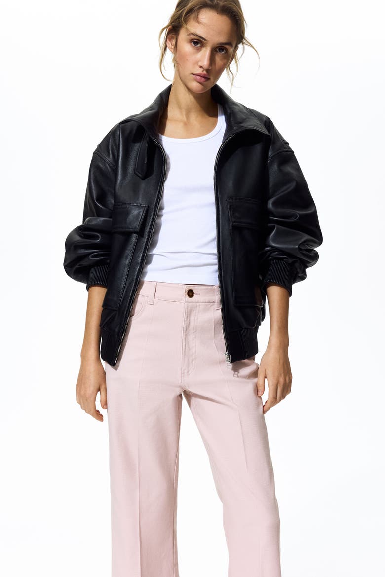 Bootcut Cotton Canvas Trousers, Alternate, color, Light pink