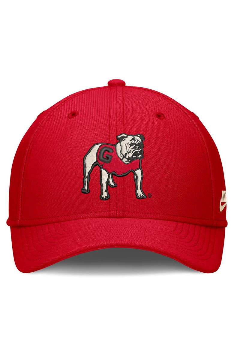 Men's Nike  Red Georgia Bulldogs Dri-FIT Vintage Rise Swooshflex Flex Hat, Alternate, color, Red