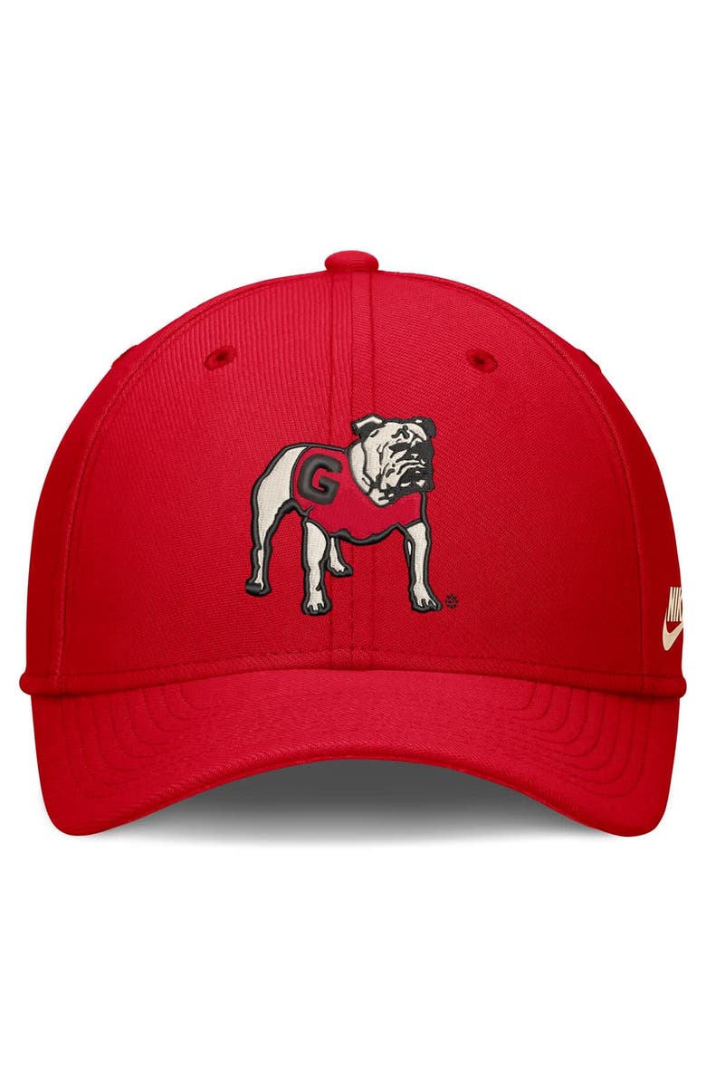 Nike Men's Nike  Red Georgia Bulldogs Dri-FIT Vintage Rise Swooshflex Flex Hat, Alternate, color, Red