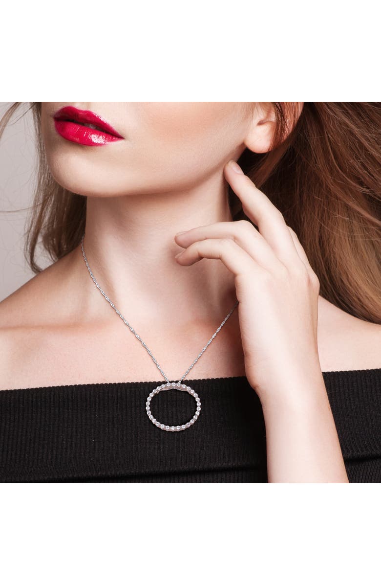 Julianna B. White Sapphire Circle of Life Necklace 10K, Alternate, color, 10K White Gold