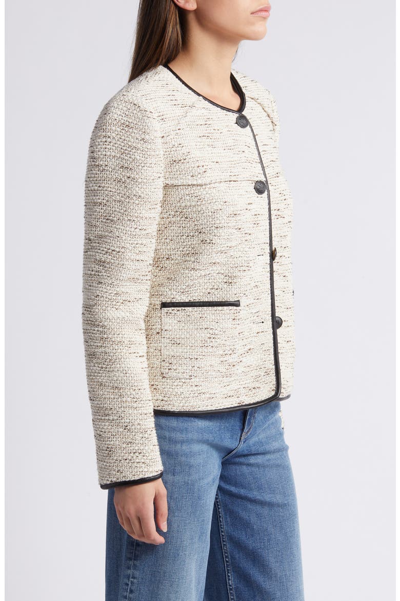 Mirabelle Cotton Blend Tweed Jacket, Alternate, color, IVORY