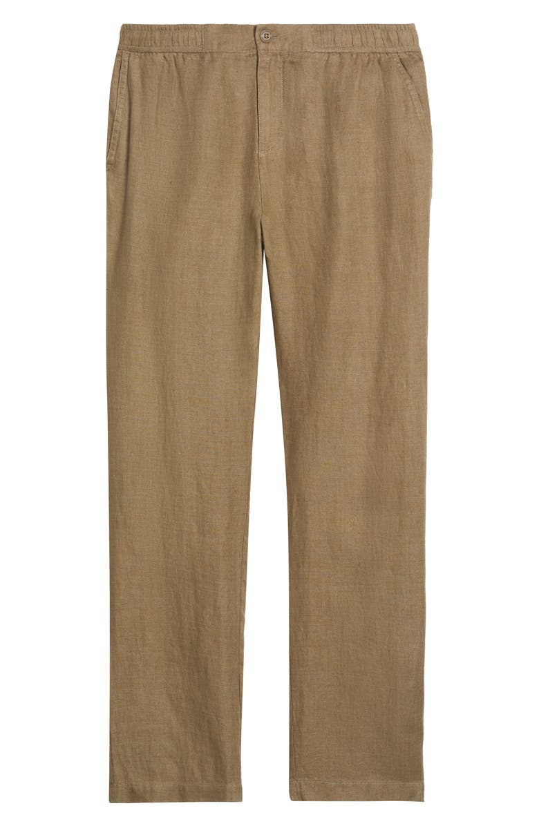 Bugatchi Tristan Drawstring Linen Pants, Alternate, color, Olive
