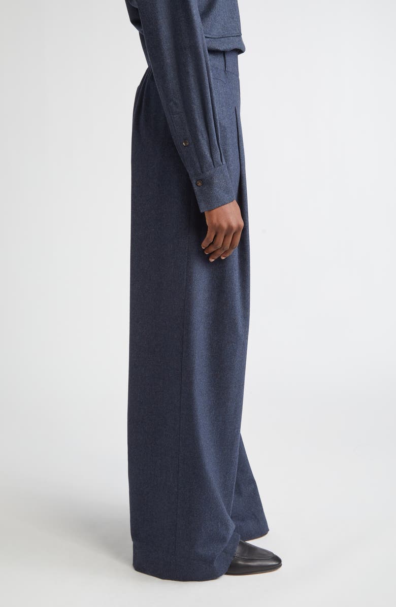 Lafayette 148 New York Astor Wide Leg Trousers, Alternate, color, Admiral Blue Melange